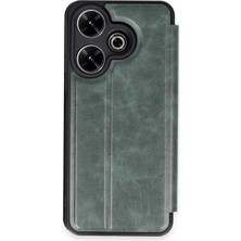 Pazarcan Redmi 13 4g Kılıf Flip Cover - Koyu Yeşil
