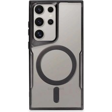 Pazarcan Samsung Galaxy S24 Ultra Kılıf Boyi Magsafe Silikon Kapak - Siyah