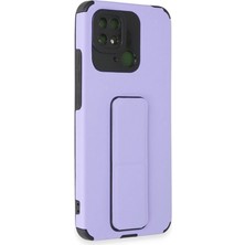 Pazarcan Redmi 10C Kılıf Mega Standlı Silikon - Lila