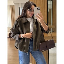 Prifaldi Premium Oversize Süet Bomber Ceket