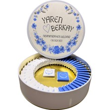 Bubi Çikolata İsme Özel Metal Kutuda Söz/Nişan Çikolatası 112 Adet