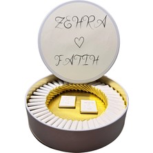 Bubi Çikolata İsme Özel Metal Kutuda Söz/Nişan Çikolatası 144 Adet