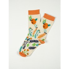 G Socks Portakal Kuş Desenli Renkli Çorap