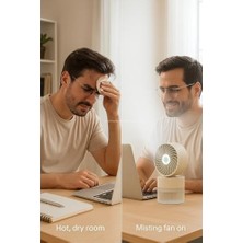 Aydenstore Su Hazneli, Soğuk Buhar Üfleyen Masaüstü Vantilatör, Sessiz Mini Klima Fanı, 3 Kademeli Hız Ayarlı, LED Işıklı, Serinletici Hava Nemlendirici, Kompakt ve Taşınabilir Tasarım