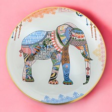 Sudedi Home Elephant Altın Yaldızlı Cam Servis Tabağı Takımı