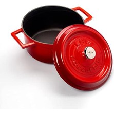 Aydenstore Metal Döküm Yuvarlak Tencere, 20 Cm, Turuncu