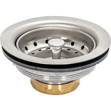 Aydenstore Mutfak Lavabo Süzgeci, Flanşlı ve Pirinç Geçmeli Eklem Somunu, Paslanmaz Çelik Sabit Direkli Sepet, 3-1/2 Inç Ila 4 Inç Açıklık, 30003