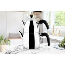 Aydenstore Serisi Plastik Kulplu 304 Çelik Çaydanlık 2 Litre Hacimli