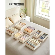 Aydenstore Iç Çamaşırı Düzenleyici 8'li Set, Çekmece Düzenleyici, Katlanabilir, Elbise Dolabı, Saklama Kutusu, Kumaş Kutular, Saklama, Sütyen, Çorap, Kravat Için, Bej RUS008M01