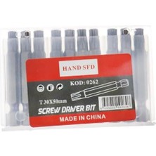 Aydenstore Sfd Yıldız Tornavida Uç Seti, T30 x 50 Mm, 10 Adet