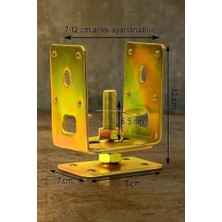 Aydenstore Metal Ayağı, 7‑12 cm Ayarlanabilir, M14 Civatalı, Tablalı, Bahçe, Kamelya, Tente Ayağı, Dayanıklı Galvanizli Pergola Ayak (2 Adet)