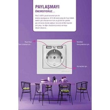 Aydenstore Çift Usb'li Topraklı Priz (2.4A Hızlı Şarj+Çocuk Koruma)