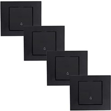 Aydenstore Ovivo Grano Siyah - Anahtar - Komütatör - Vavien - Üçlü Anahtar - Light Anahtar (Light Anahtar Siyah 4 Adet)