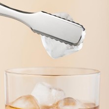 Aydenstore 16 cm Çelik Buz Maşası 18/10 Paslanmaz Çelik Kalın Dayanıklı Ergonomik Tasarım