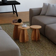 MK Desing Yuvarlak üçlü zigon Sehpa Takım