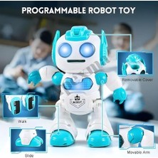 Aydenstore Uzaktan Kumandalı Sesli Disk Atan Oyuncak Yürüyen Kumandalı (Mavi)