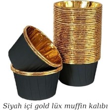 Aydenstore 25’li Muffin Kek Kalıbı – Siyah Dış Iç Lüks, Dayanıklı, Şık ve Tek Kullanımlık Kalıbı