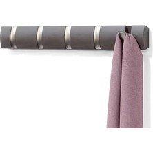 Aydenstore Flip 5 Puan Askısı, Modern, Sade ve Yerden Tasarruf Sağlayan Kayıtlar Sunar, Ceketler, Manto, Şallar, El Çantaları ve Daha Fazlası Için 5 Hareketli Kancalı, Ahşap/nikel