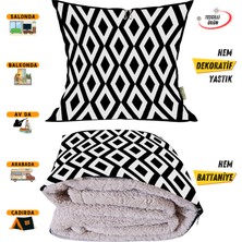 Caisya Home Modern Desenli Opsiyonel Yastık Içinde Tv Battaniyesi 110 x 170 cm