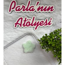 Parla'nın Atölyesi 0-3 Yaş Az Saçlı ve Saçsız Bebek Tokası Yeşil Yıldız