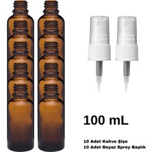 Labbakkal Cam Amber Sprey Şişe 100 ml - Beyaz Sprey Başlık 10 Adet