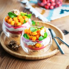 Aydenstore Çift Cidarlı Cam Servis Kasesi Seti, 6 Parça, Tatlı ve Kahvaltılık Sunum Için, Isı Yalıtımlı