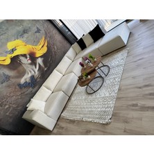 Erduran Mobilya Angelo 5 Modül Artı 1 Puf Sırt Minderli Köşe Koltuk Takımı