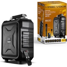 HypAirs Magicvoice MV-2015 Usb-Sd-Bt 1 El + 1 Yaka Mikrofonlu 300W Taşınabilir Şarjlı Hoparlör Anfi