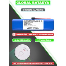 Global Batarya Arnica Sil Süpür ET13350 Uyumlu Robot Süpürge Bataryası 14.4V 5200MAH Pil (Orijinal Kapasite)