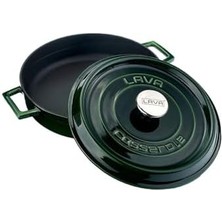 Aydenstore Metal Dökme Demir Tencere, Yeşil, 28 cm