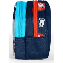 Aydenstore Lacivert Mavi Astronot Iki Bölmeli Kalem Çantası - Erkek Çocuk