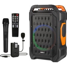 HypAirs Shile Sl-10 120 Watt Taşınabilir Seyyar Amfi Hoparlör Kablosuz 1 El + 1 Yaka Mikrofonlu Kumandalı U