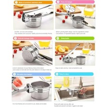 Aydenstore Paslanmaz Çelik Patates Püresi Presi, 3'ü 1 Arada Manuel Meyve ve Sebze Presi, Mutfakta Çok Yönlü Kullanım Için Patates ve Sebze Ezici