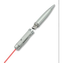 Aydenstore Kl-1 Sunum Kalemi 16 GB USB Bellek Özellikli Metal Kutulu Kırmızı Lazerli, LED Işıklı Pointer Kalemi Işaretçi Sunum Kalemi Metal Tükenmez Kalem