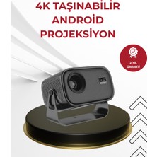 Dinç Store 44 Wifi 6 ve Bluetooth 5 Bağlantılı Taşınabilir Projeksiyon Makinesi Dinç Store