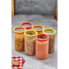 Cooker 6'lı 1 Litre Cam Kapaklı 17,2 cm Borosilikat Cam Kavanoz Seti CKR3818