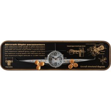 Mudo Home AIRPLANE SILVER DUVAR SAATİ 78X8X21CM