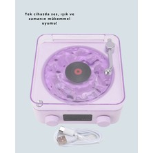 360° Sesli Kablosuz Hoparlör – Retro Tasarım ve Projektör Işığı