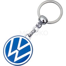 Mozoko Yüksek Kaliteli Açık Mavi Volkswagen Logolu Uyumlu Damla Baskılı Şık Hediyelik Araç Anahtarlığı