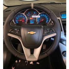İskender Oto Aksesuar Direksiyon Kılıfı Chevrolet Cruze - Trax Karbon Noktalı Gri şerit Gri Dikiş Detay deri direksiyon