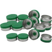 Labbakkal Alüminyum Kapak 20 mm - Yeşil Flakon Vial Kapağı 100 Adet