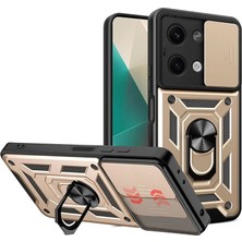 Pazarcan Poco X6 Kılıf Pars Lens Yüzüklü Silikon - Gold