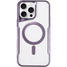 Pazarcan Iphone 11 Pro Max Kılıf Boyi Magsafe Silikon Kapak - Derin Mor