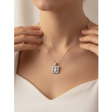 18 Ayar Altın Kaplama Baget Işıltılı Tasarım Kadın Gümüş Kolye Anneler Günü Hediye