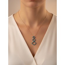 Gümüş Gold Turkuaz Firuze Üçlü Göz Aile Tasarım Kadın Trend Kolye Öğretmenler Günü Hediye