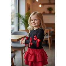 Etek Badi Takım Kolları Fiyonklu Eteği Katlı