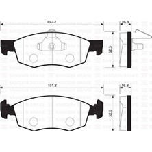SANGSIN Sangsın SP1198 - Ön Fren Balata Fıat Palıo Weekend 96- / Albea 01- / Doblo 00-