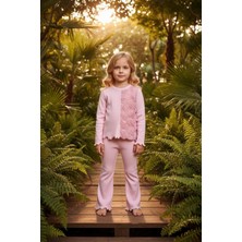 Tek Tarafı Güllü Çiçekli Rahat Kız Çocuk Kaşkorse Takım Tayt