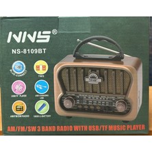 Nns NS-8109BT Bluetooth USB Nostaljik Şarjlı Radyo