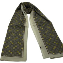 Gucci Vual Ipek Şal G Desen Taş Kahverengi